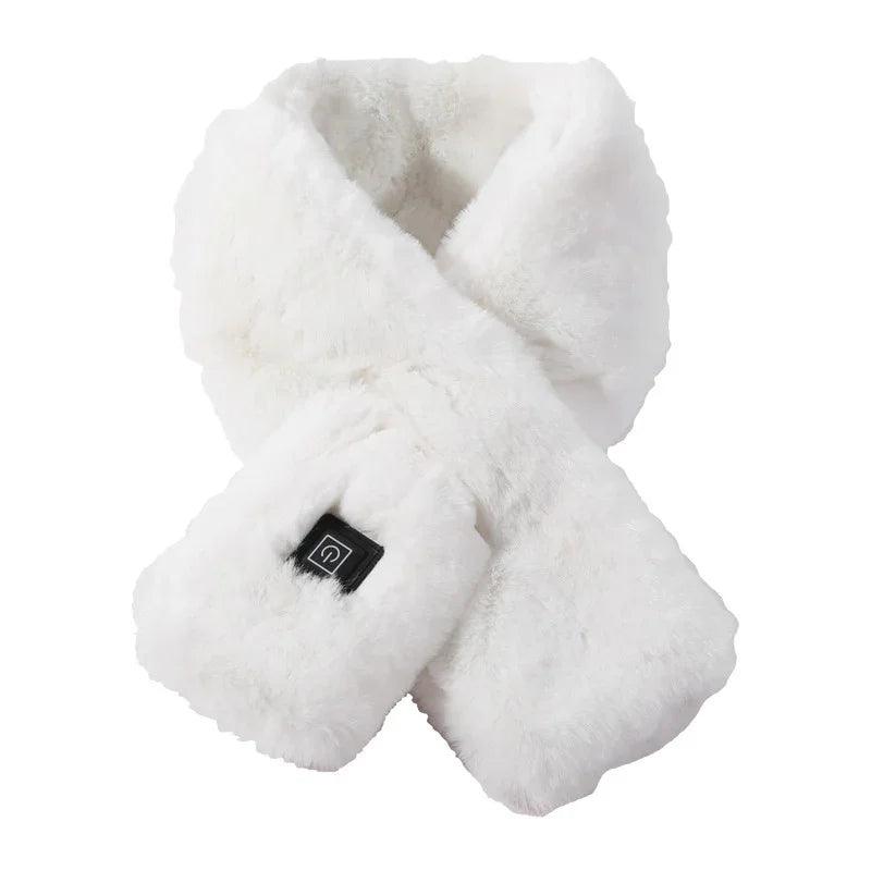 Smart USB Electric Heated fluffy Plush Winter Shawl Neck Wrap Pain Relief Neck Scarf