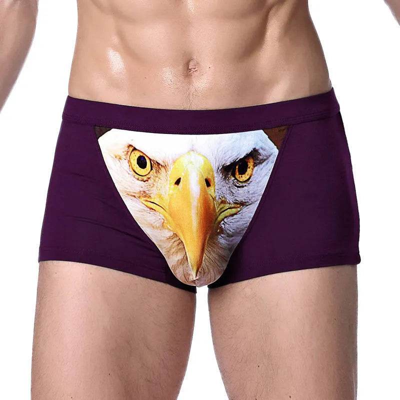 Printed Wolf Head Big Bird  Men's Boxer Briefs Underwear
