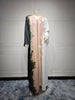 Pearl Embroidery Muslim Dress Tie-dye Rhinestone Robe