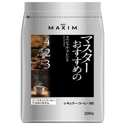 Café AGF Maxim Regular, mélange spécial recommandé par les maîtres, sachet de 200 g x 12 sachets 
