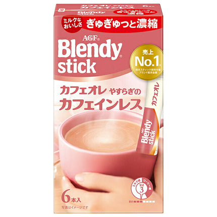 AGF Blendy Stick Café au Lait - Calming Decaf (7.7g x 6 sticks) x 24 boxes [Ships from Japan]