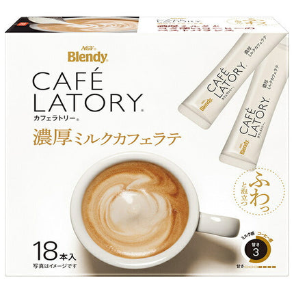 AGF Blendy Cafe Latry Stick Rich Milk Cafe Latte (10.5g x 18 pieces) x 6 boxes [Shipped in Japan]