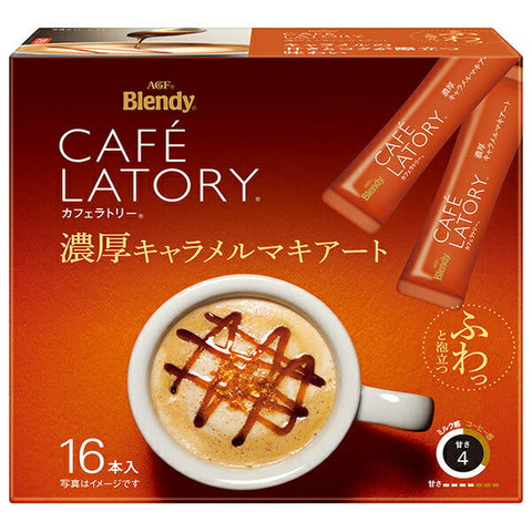 AGF Blendy Cafe Latry Stick Rich Caramel Macchiato (11,5 g x 18 pièces) x 6 boîtes 