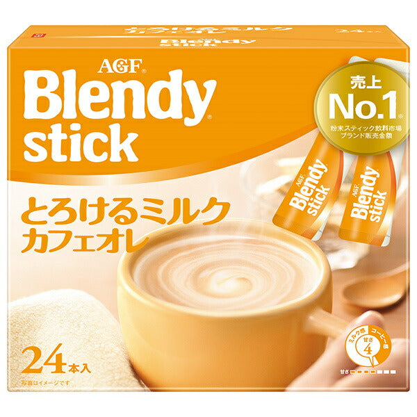 6 boîtes de AGF Blendy Stick Café au lait onctueux (9,3g x 24 sticks)