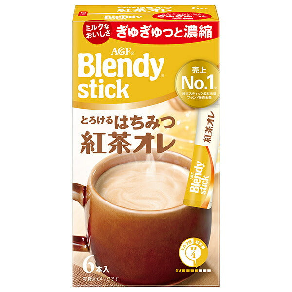 AGF Blendy Stick Melty Honey Tea Latte (9.9g x 6 Sticks) x 24 Boxes [Ships from Japan]