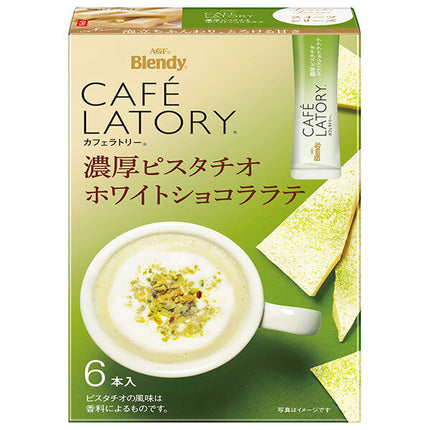AGF Blendy Café Latory Stick Rich Pistachio White Chocolate Latte (10g x 6 bottles) x 24 boxes [Shipped in Japan]
