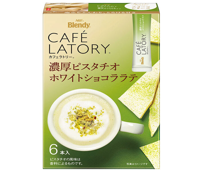 AGF Blendy Cafe Latry Stick Riche Pistache Chocolat Blanc Latte (10g x 6 pièces) x 24 boîtes 