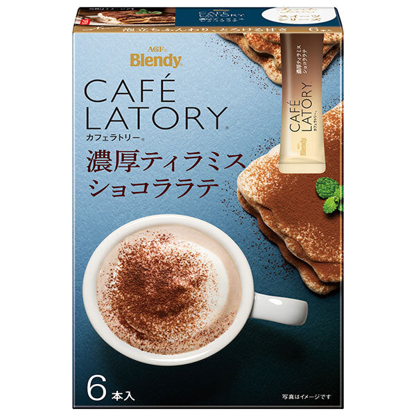 AGF Blendy Café Latte Stick, Tiramisu au chocolat intense (11,3 g x 6 sticks) x 24 boîtes.