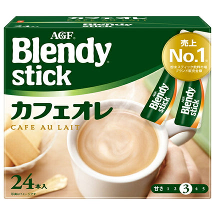 AGF Blendy Creamy Cafe au Lait Instant Coffee Sticks, 24 Sticks x 6 Boxes (8.2 g Each) [Ships from Japan]