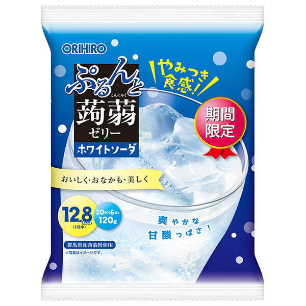 Orihiro Purunto Konnyaku Jelly White Soda (20g pouches x 6 pieces) x 24 bags [Shipped in Japan]