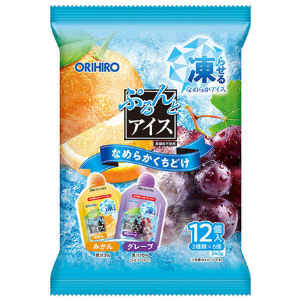 オリヒロ ぷるんとアイス みかん+グレープ (20gパウチ×12個)×12袋入