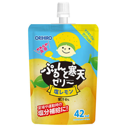 ORIHIRO Purunto Agar Jelly Salted Lemon 130g Pouch x 48 Pieces 