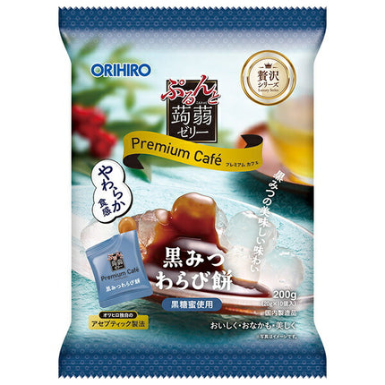 Orihiro Purunto Konnyaku Jelly Premium Cafe Black Mitsu Warabi Mochi (20g pouches x 10 pieces) x 12 bags [Shipped in Japan]
