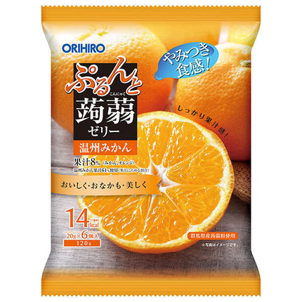 Orihiro Purunto Konjac Jelly Unshu Mikan (20g pouch x 6 pieces) x 24 bags [Shipped in Japan]