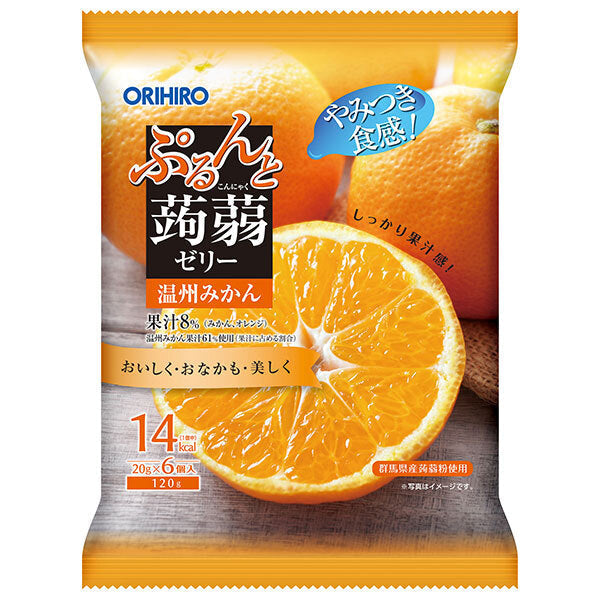Orihiro Purunto Konjac Jelly Unshu Mikan (20g pouch x 6 pieces) x 24 bags [Shipped in Japan]