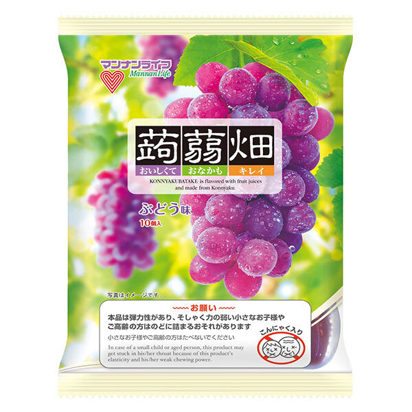 [Best before date: July 26, 2026 or later] Mannan Life Konnyaku Hatake Grape Flavor (25g x 10 pieces) x 12 bags [Shipped in Japan]