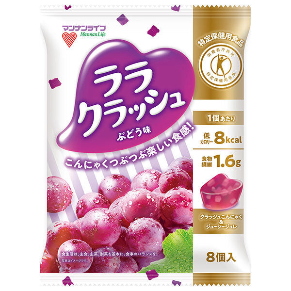 マンナンライフ 蒟蒻畑 ララクラッシュ ぶどう味【特定保健用食品 特保】 (24g×8個)×12袋入【日本出荷】