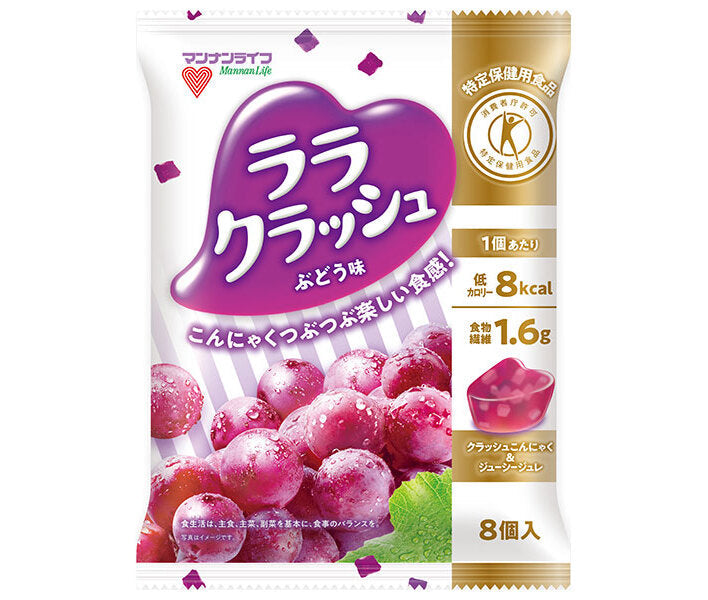 Mannan Life Konnyaku Field Lala Crush Grape Flavor [Food for Specified Health Uses] (24g x 8 pieces) x 12 bags