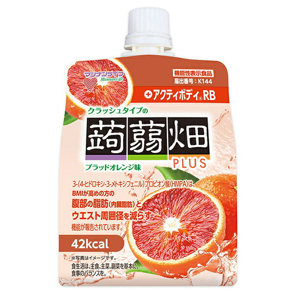 マンナンライフ クラッシュタイプの蒟蒻畑プラス ブラッドオレンジ味 150gパウチ×30本入【日本出荷】