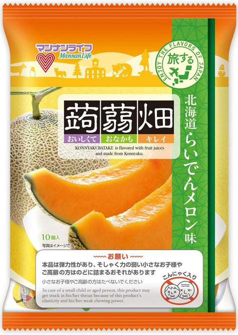 Mannan Life Konnyaku Hatake Hokkaido Raiden Melon Flavor (25g x 10 pieces) x 12 bags [Shipped in Japan]