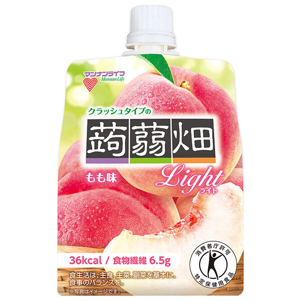 マンナンライフ クラッシュタイプの蒟蒻畑ライト もも味【特定保健用食品 特保】 150gパウチ×30本入【日本出荷】