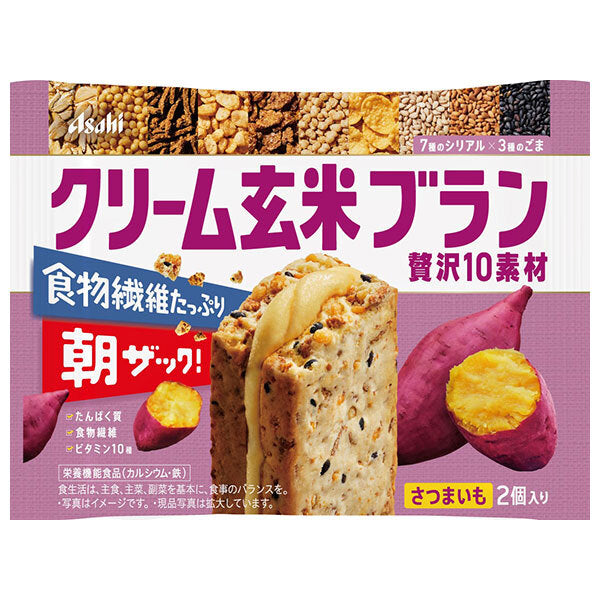 Asahi Group Foods Cream Brown Rice Bran Luxury 10 Ingredients Sweet Potato Nutritional Functional Food 2 pieces x 6 bags [Shipped in Japan]