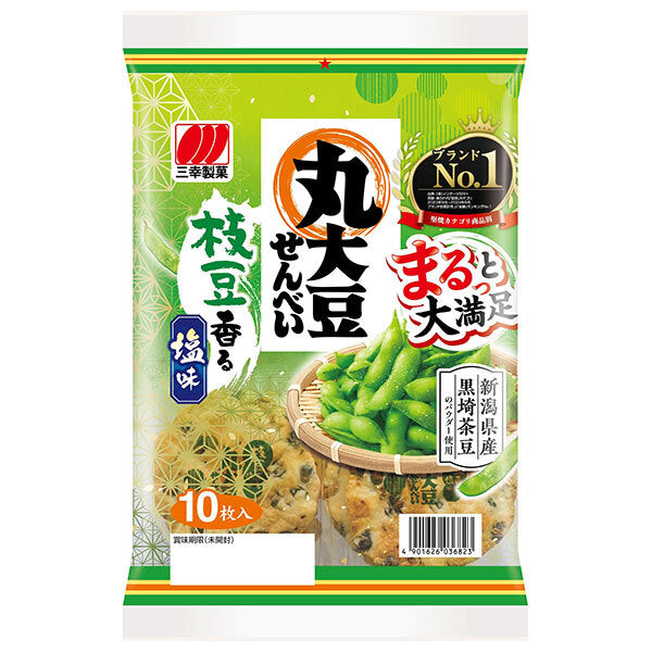 Sanko Seika Maru Soybean Rice Crackers Salty Edamame Flavor 10 Pieces x 12 Bags [Shipped in Japan]