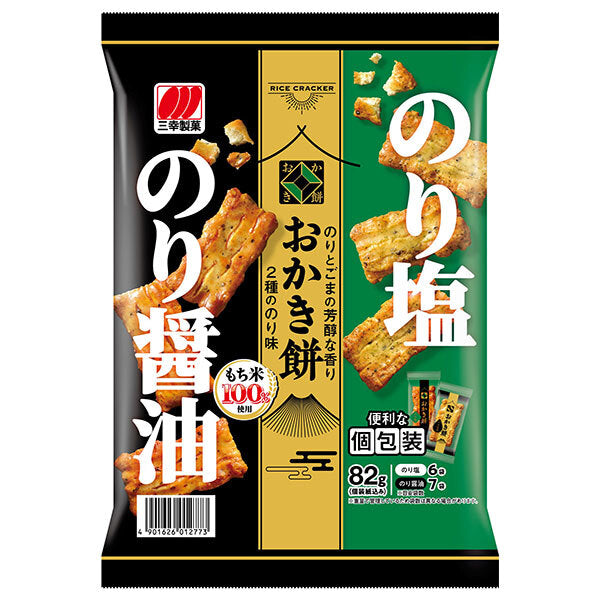 三幸製菓 おかき餅 2種ののり味 82g×12袋入【日本出荷】