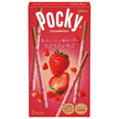 Glico Strawberry Pocky with Strawberry Bits Chocolate-Covered Biscuit Sticks, 2 Bags x 10 Boxes [Ships from Japan]