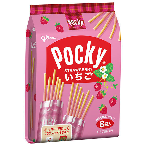 Ezaki Glico Strawberry Pocky 8 bags x 6 bags [shipped in Japan]