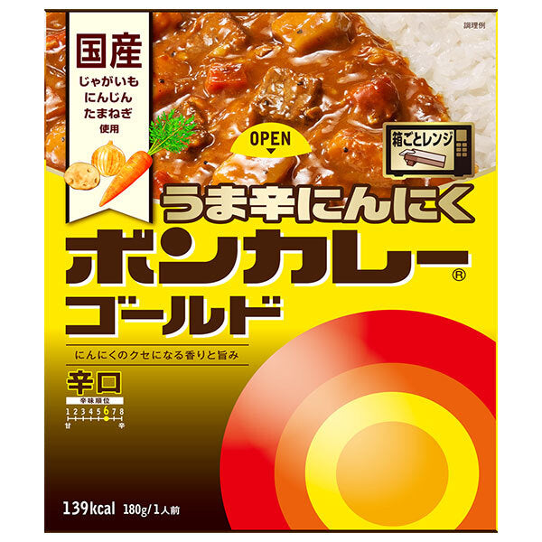 Otsuka Foods Bon Curry Gold Delicious Garlic Spicy 180g x 30 pieces [Shipped in Japan]