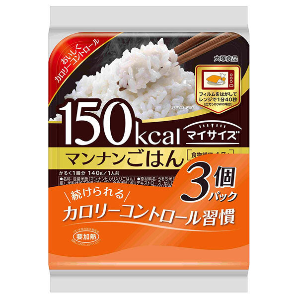 Otsuka Foods 150kcal My Size Mannan Rice 140g x 24 (3 x 8) pieces [Shipped in Japan]