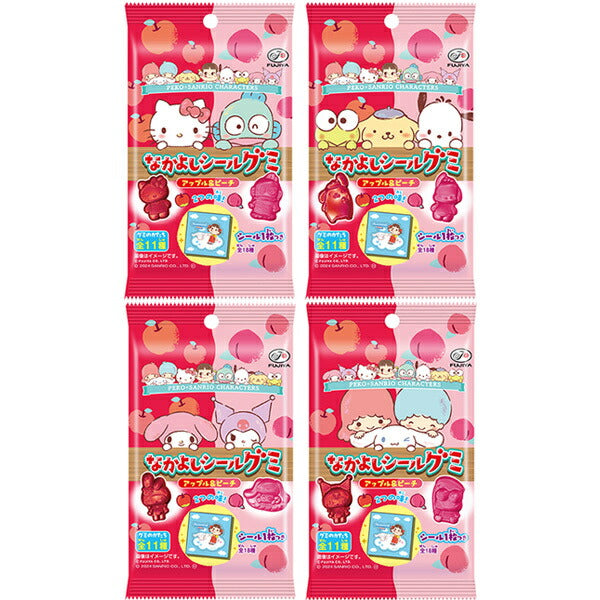 不二家 ペコ×サンリオキャラクターズ なかよしシールグミ(アップル&ピーチ) 6粒×20個入
