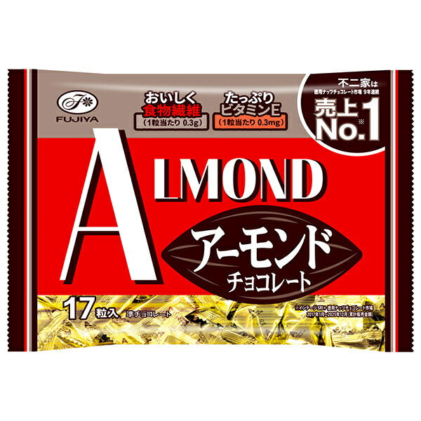Fujiya Almond Chocolate - Chocolate-Covered Almonds, 17 Pieces x 18 Bags [Ships from Japan]