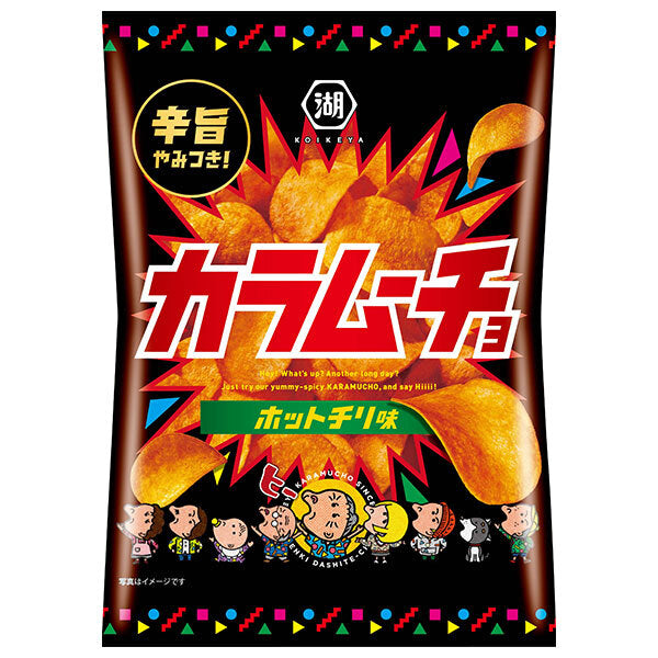 Koikeya Columnocho Chips Hot Chili Flavor 55g x 12 pieces [Shipped in Japan]