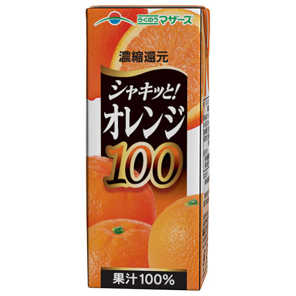 Rakunou Mothers 100% Orange Juice 200ml Cartons x 24 [Ships from Japan]