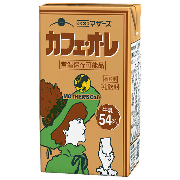 Café au lait Rakunou Mothers, 250ml, carton de 24.