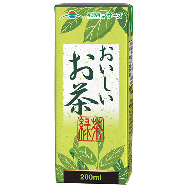 Rakunou Mothers Delicious Green Tea 200ml Carton x 24 [Ships from Japan]