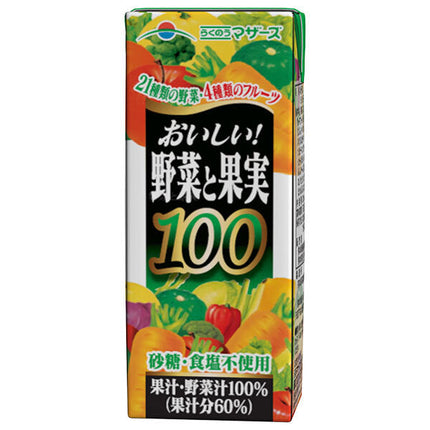 らくのうマザーズ おいしい野菜と果実 200ml紙パック×24本入【日本出荷】