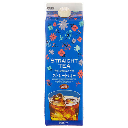 GS Food GS Straight Tea Sweetened 1000ml paper pack x 12 bottles [shipped in Japan]