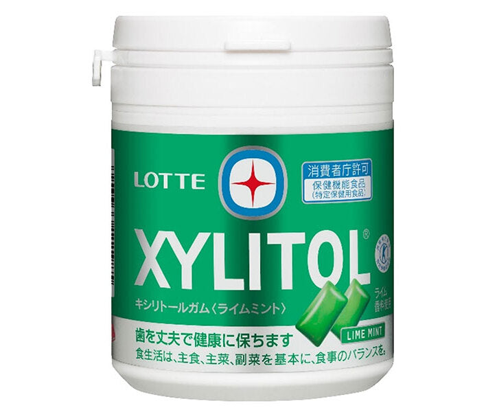 Lotte Xylitol Gum Lime Menthe Famille Bouteille [Aliment à Usage Sanitaire Spécifié Assurance Spéciale] 133g x 6 pièces 
