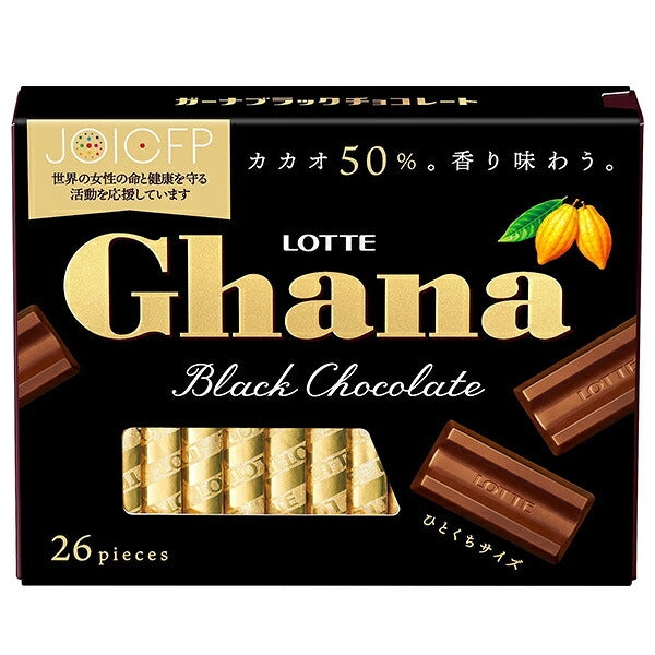 Lotte Ghana Black Excellent Dark Chocolate 119g x 6 Boxes [Ships from Japan]