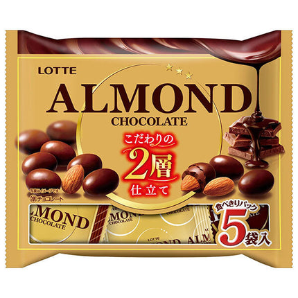 Lotte Almond Chocolate Share Pack 97g (5 bags) x 18 bags [Shipped in Japan]