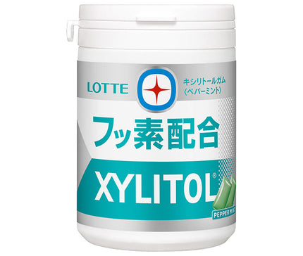 Lotte Xylitol Gum + Fluoride Peppermint Slim Bottle 125g x 6 pieces 