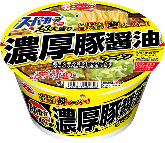 Acecook Super Cup Super Large Rich Pork Soy Sauce Ramen 176g x 12 pieces [Shipped in Japan]