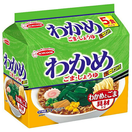 Acecook (bag) Wakame Ramen Sesame Soy Sauce 5 serving pack x 6 pieces [shipped in Japan]