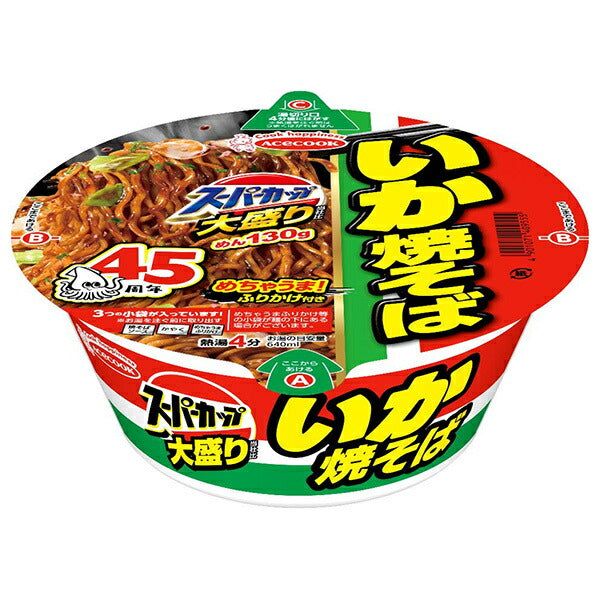 Acecook Super Cup Large Squid Yakisoba 166g x 12 pieces [Shipped in Japan]