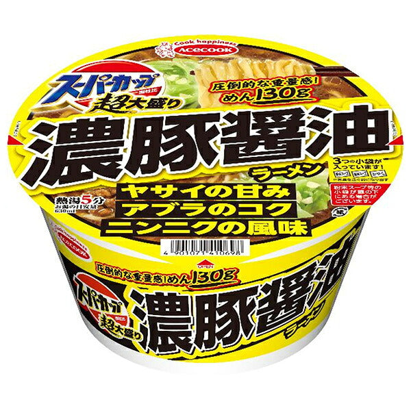 エースコック スーパーカップ超大盛り 濃厚豚醤油ラーメン 177g×12個入【日本出荷】