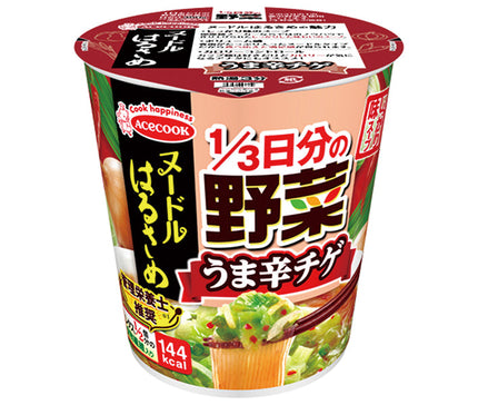 Acecook Noodle Harusame 1/3 Day's Worth of Vegetables Spicy Chige 44g x 12 pieces 