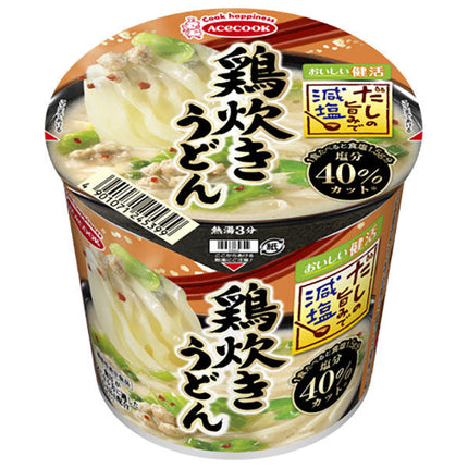 Acecook Chicken Udon with Delicious Dashi, Reduced Salt, 45g x 12 pieces 